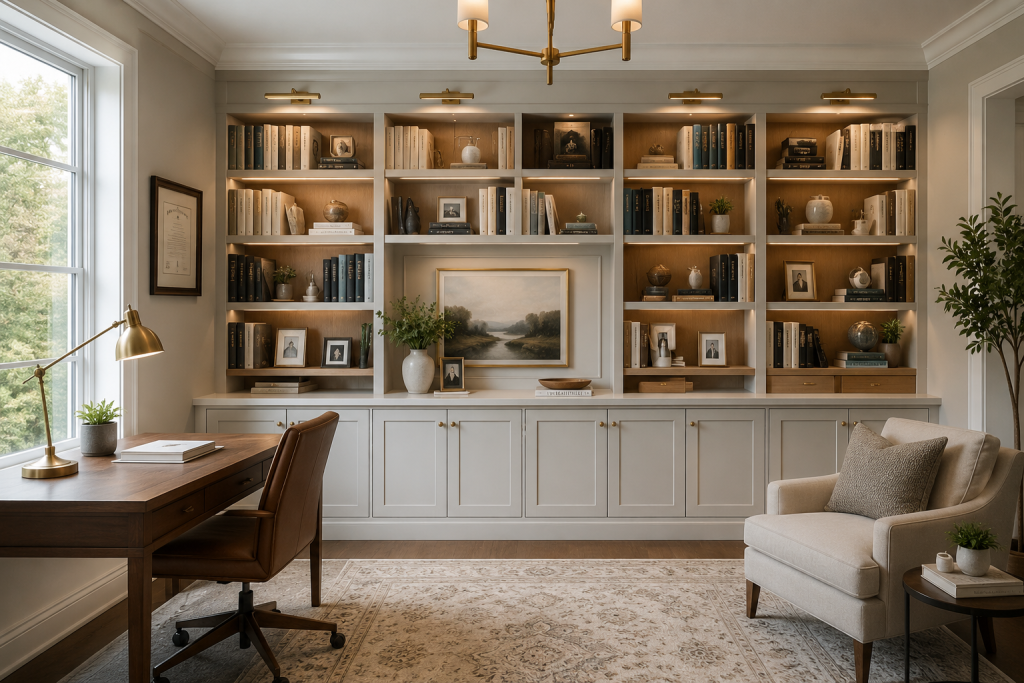 built-in bookshelves