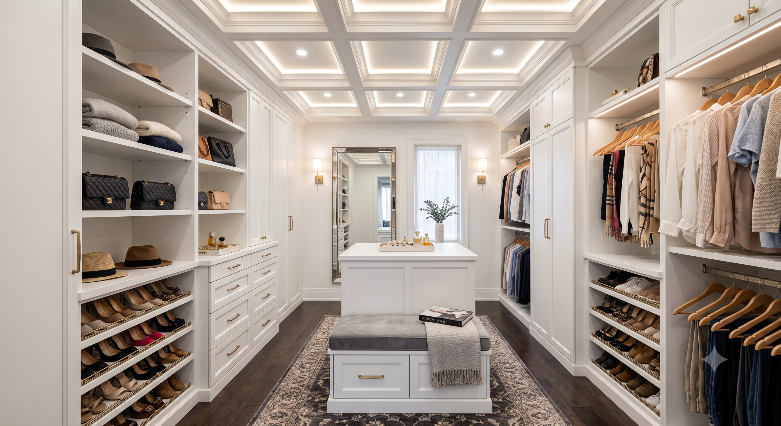Small Walk-In Closet Island Design for Better Storage and Flow