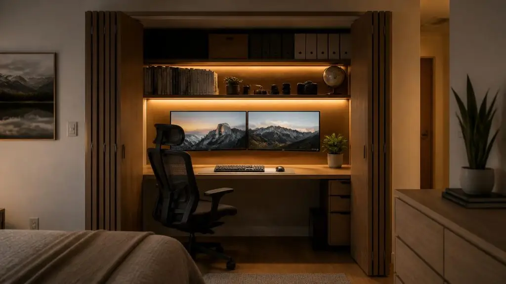 compact cloffice home office closet