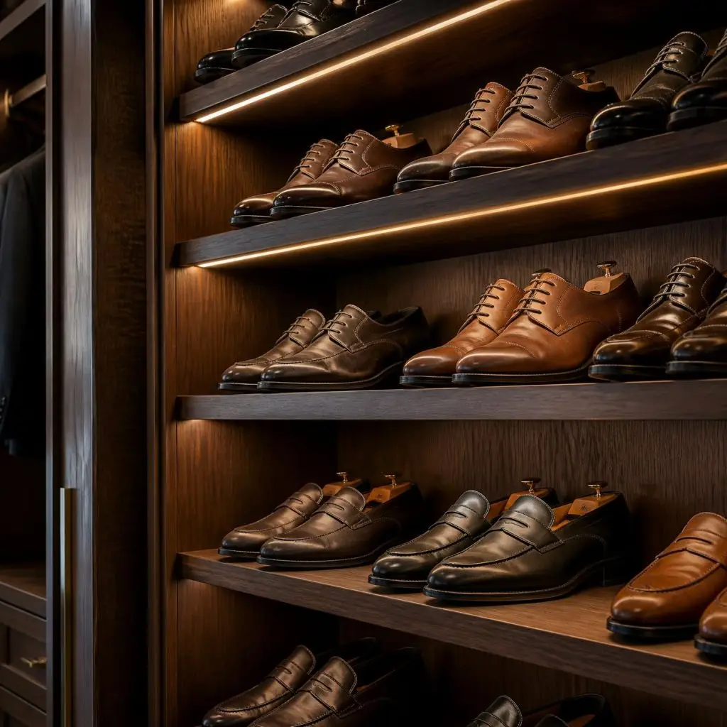 custom luxury dark shoe closet