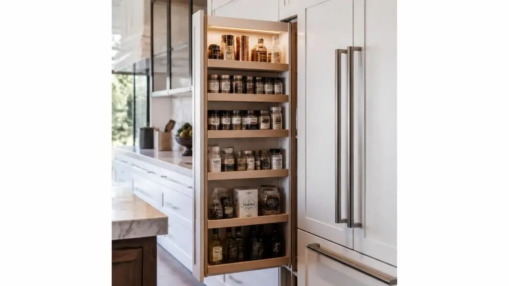 narrow custom pull-out spice sliding pantry