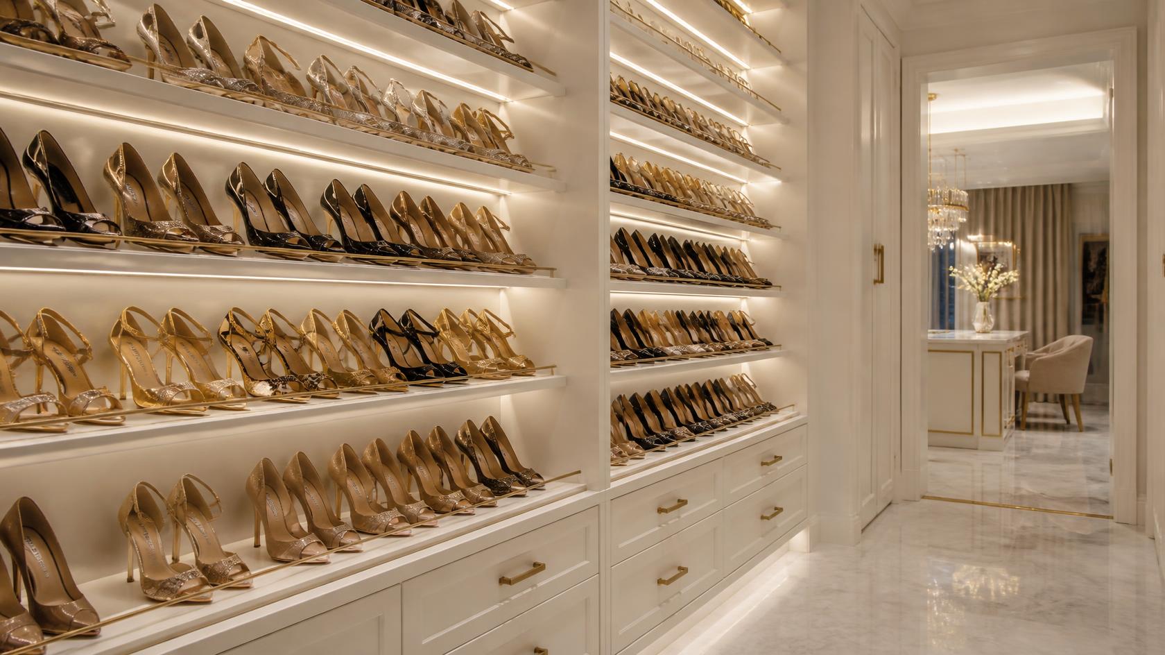 Custom Shoe Closet Ideas for Better Storage, Shelving & Design