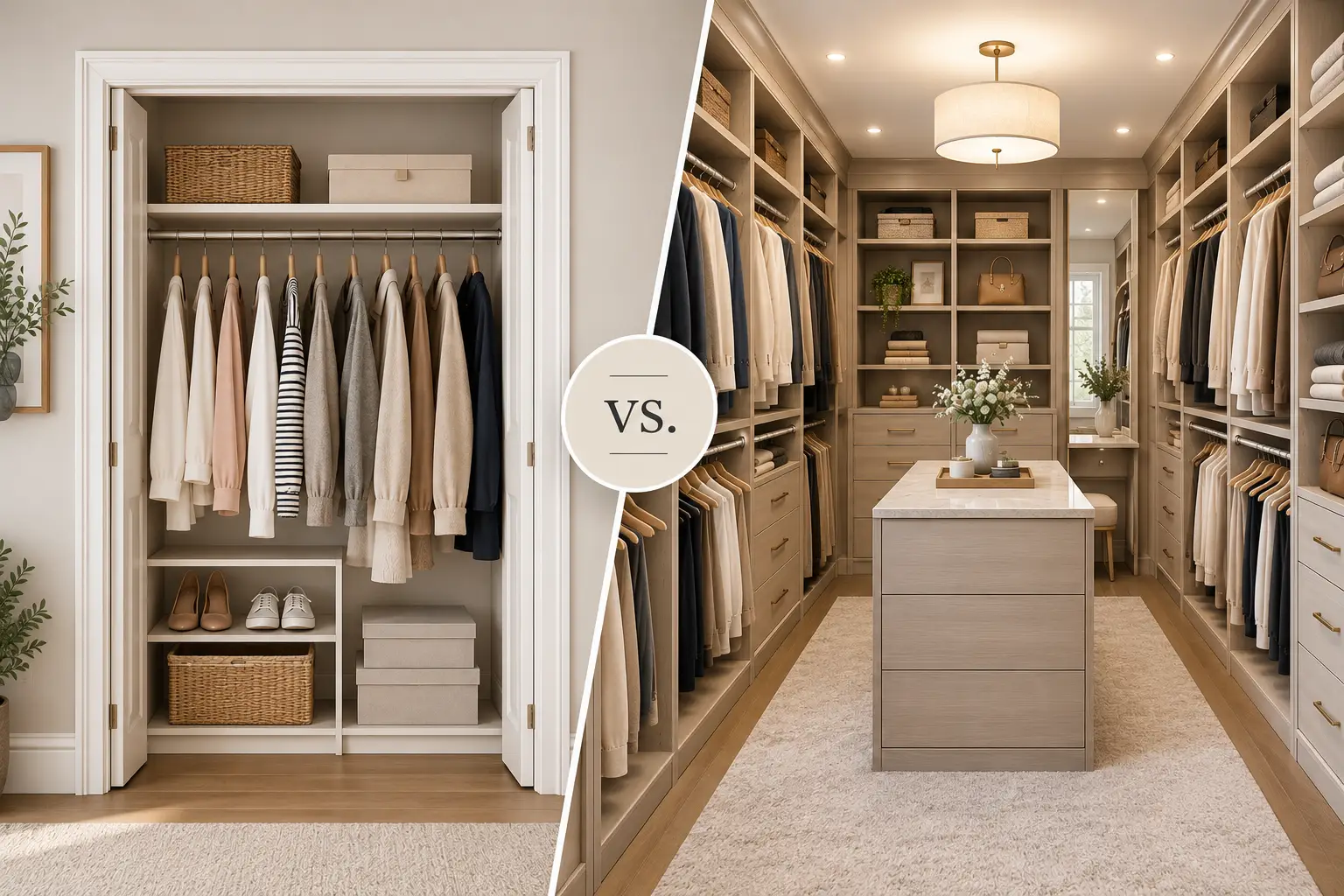 Reach-In Closet vs Walk-In Closet